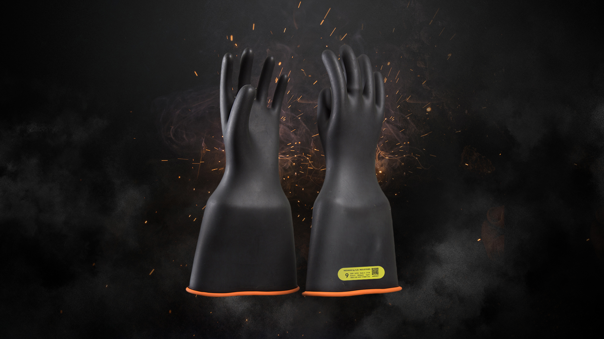Class 2 Gloves - Black & Orange